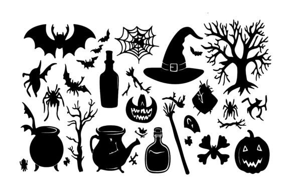 Download Spooky Silhouette Vector Element Set - Premium Bundle