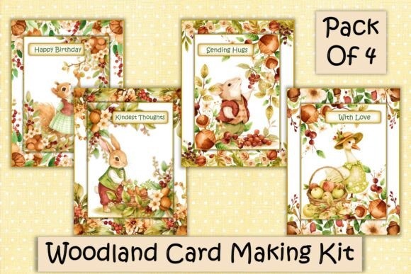 Download Woodland Card Making Kit Pack of 4 - Premium Resources